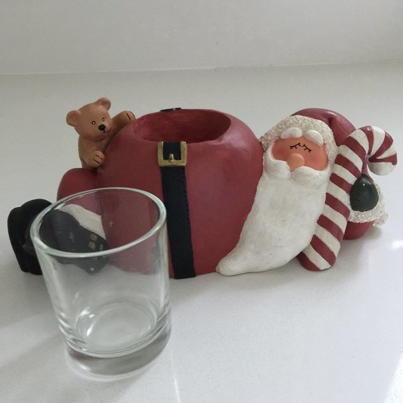 Christmas Holiday Santa Claus Votive Candle Holder - Picture 4 of 6